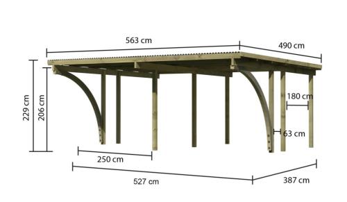 dvojitý carport KARIBU ECO 1A 62039