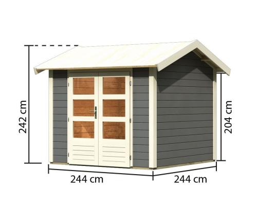 dřevěný domek KARIBU THERES 3 (31443) terragrau