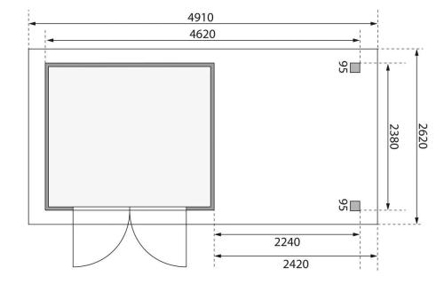 dřevěný domek KARIBU ASKOLA 3,5 + přístavek 240 cm (48912) antracit