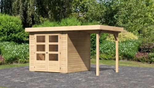 dřevěný domek KARIBU ASKOLA 2 + přístavek 150 cm (23489) natur