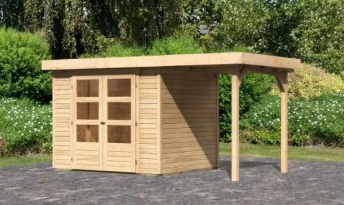 dřevěný domek KARIBU ASKOLA 3 + přístavek 150 cm (23491) natur