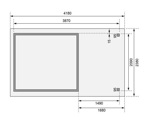 dřevěný domek KARIBU ASKOLA 3 + přístavek 150 cm (38660) antracit