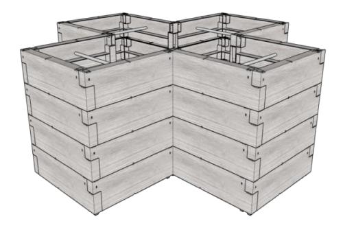 vyvýšený záhon JUWEL TIMBER ERGOLINE CROSS LG3249