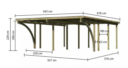 dvojitý carport KARIBU ECO 2C 62045