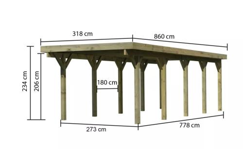 carport KARIBU CLASSIC 3A 61955