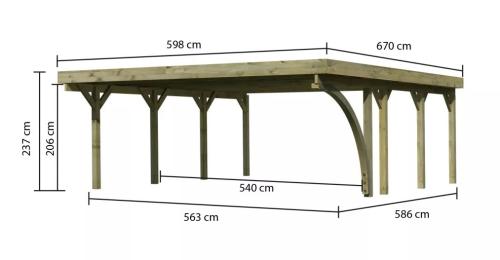 carport KARIBU CLASSIC 2B 61961