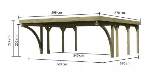 carport KARIBU CLASSIC 2C 61962