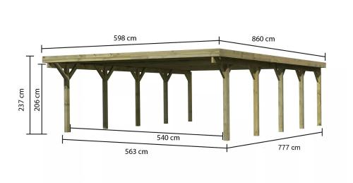 carport KARIBU CLASSIC 3A 61963