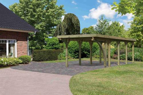 carport KARIBU CLASSIC 3B 61971 ocelové střešní plechy LG3358