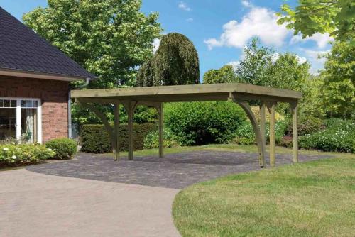 carport KARIBU CLASSIC 1C 61974 ocelové střešní plechy LG3362