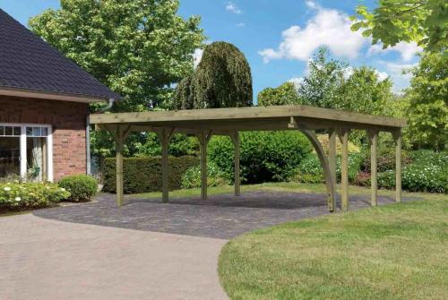 carport KARIBU CLASSIC 2B 61976 ocelové střešní plechy