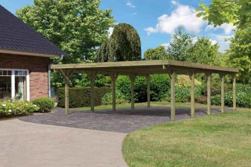 carport KARIBU CLASSIC 3A 61978 ocelové střešní plechy