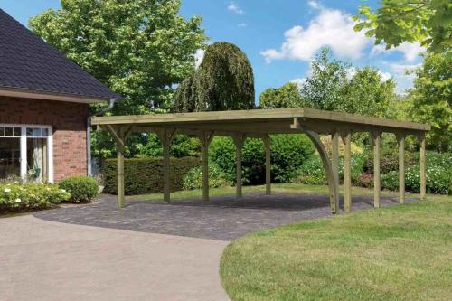 carport KARIBU CLASSIC 3B 61979 ocelové střešní plechy LG3367