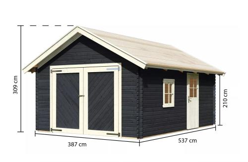 dřevěná garáž KARIBU 39936 40 mm antracit 