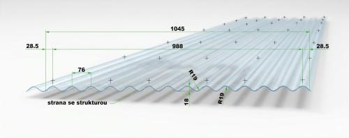 polykarbonátová deska MARLON CSE DIAMOND 2,6 mm 1,045x2,5 m čirá