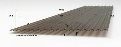 polykarbonátová deska MARLON CSE DIAMOND 2,6 mm 1,045x4 m antracit