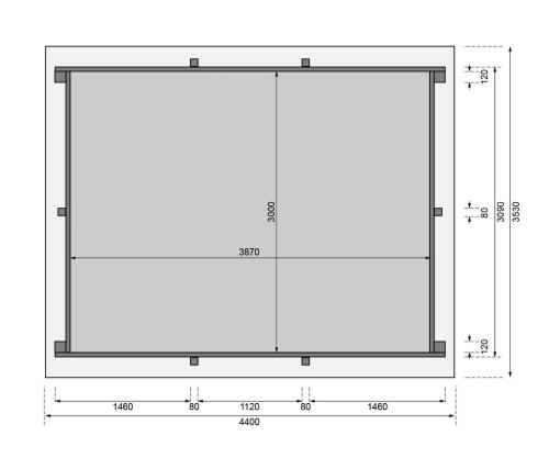 obdelníkový bazén KARIBU model 2 (23635) 3,53 x 4,40 m