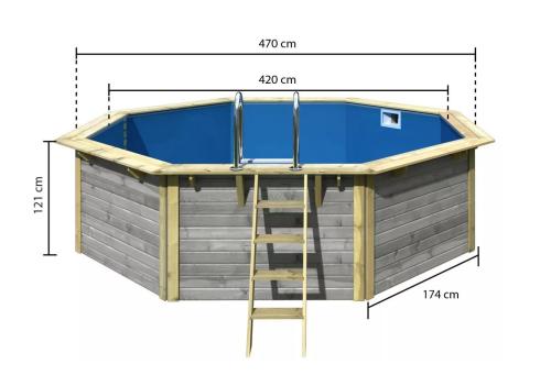 bazén KARIBU model X2 (39058) 4,7 x 4,7 m terragrau