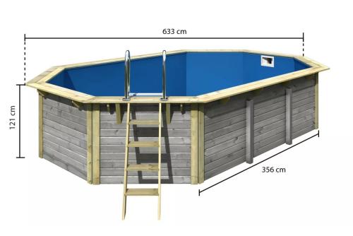 bazén KARIBU model X4 (39061) 6,1 x 4,0 m terragrau