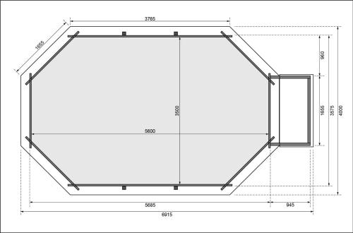 bazén KARIBU model 4B (23712) 6,1 x 4,0 m