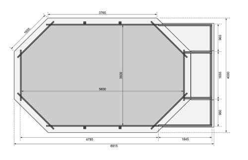 bazén KARIBU model 4D (23714) 6,1 x 4,0 m