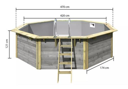 bazén KARIBU model X2 (39098) 4,7 x 4,7 m terragrau