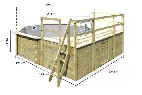 bazén KARIBU model 2D (44413) 5,5 x 4,7 m