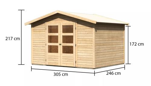 dřevěný domek KARIBU AMBERG 5 (23600) natur