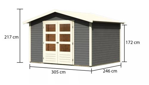 dřevěný domek KARIBU AMBERG 5 (23601) terragrau