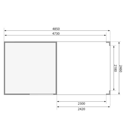 dřevěný domek KARIBU QUBIC 1 + přístavek 240 cm (79848) terragrau