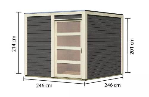 dřevěný domek KARIBU QUBIC 1 (79846) terragrau