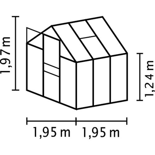 skleník VITAVIA VENUS 3800 číre sklo 3 mm čierny