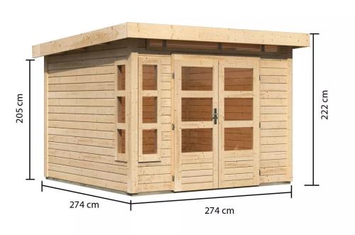 dřevěný domek KARIBU KASTORF 6 (31532) natur