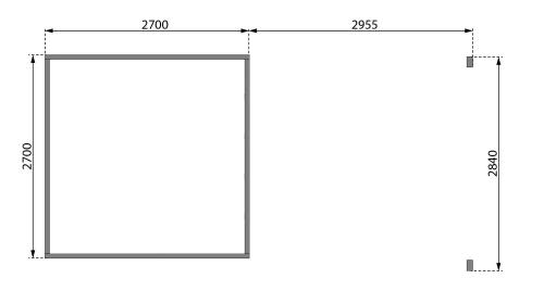 dřevěný domek KARIBU KASTORF 6 + přístavek 320 cm včetně zadní stěny (31544) natur