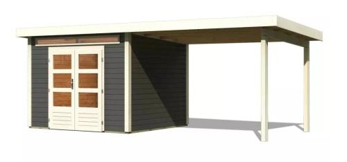 dřevěný domek KARIBU KANDERN 6 + přístavek 320 cm (9239) terragrau