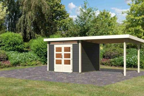 dřevěný domek KARIBU KANDERN 6 + přístavek 320 cm (9239) terragrau