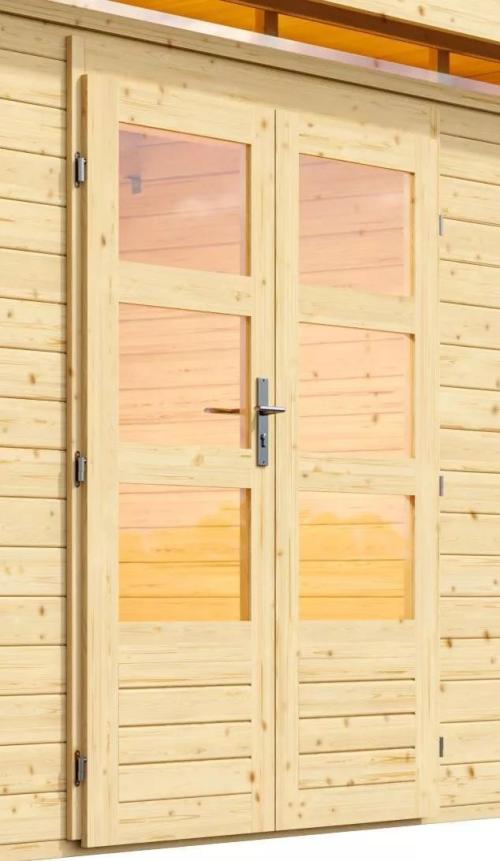 dřevěný domek KARIBU KANDERN 7 + přístavek 320 cm (83003) natur
