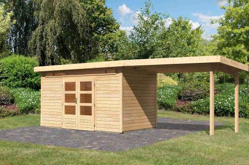 dřevěný domek KARIBU KANDERN 9 + přístavek 320 cm (9251) natur