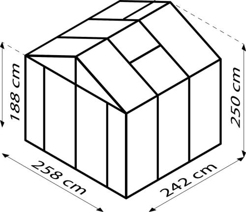 skleník VITAVIA ZEUS COMFORT 6200 PC 16 mm černý