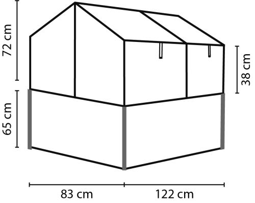 vyvýšený záhon s pareniskom VITAVIA GAIA JUMBO sklo 3 mm strieborný