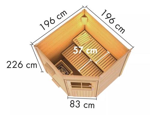 fínska sauna KARIBU PEKKA (27095) terragrau