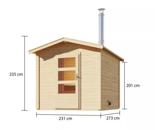 finská sauna KARIBU BOSS 1 (40417) s předsíní natur SET
