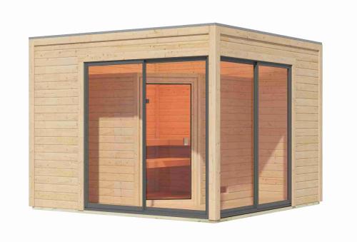 finská sauna KARIBU TERNING 3B (92739) s předsíní natur
