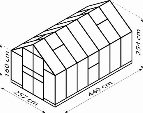 skleník VITAVIA OLYMP 11500 PC 4 mm strieborný