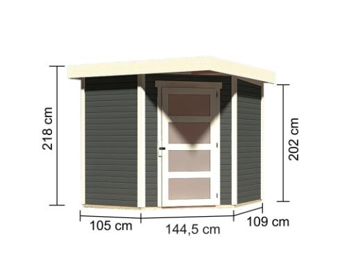 dřevěný domek KARIBU SCHWANDORF 3 (73468) terragrau