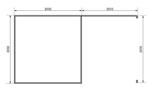 dřevěný domek KARIBU RADEBURG 1 + přístavek 330 cm včetně zadní stěny (31474) terragrau