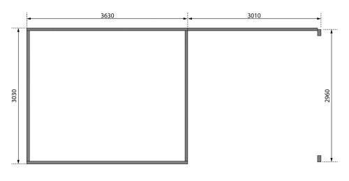 dřevěný domek KARIBU RADEBURG 2 + přístavek 330 cm včetně zadní stěny (31483) terragrau