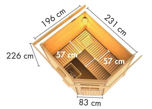 finská sauna KARIBU MIKKA (86227) natur