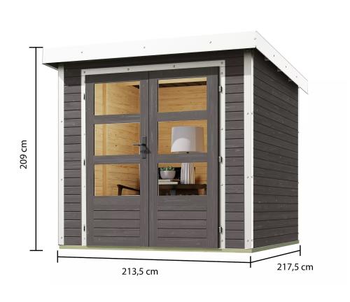 hybridní domek KARIBU JUPITER B (93411) terragrau / bílý