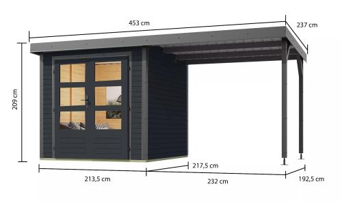 hybridní domek KARIBU JUPITER C (93430) antracit / terragrau